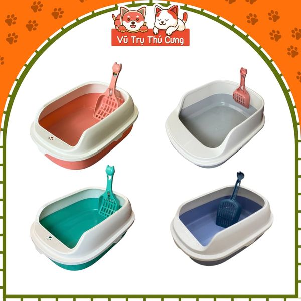 Khay đựng cát vệ sinh cho Mèo size lớn, chống văng cát, kèm xẻng xúc phân