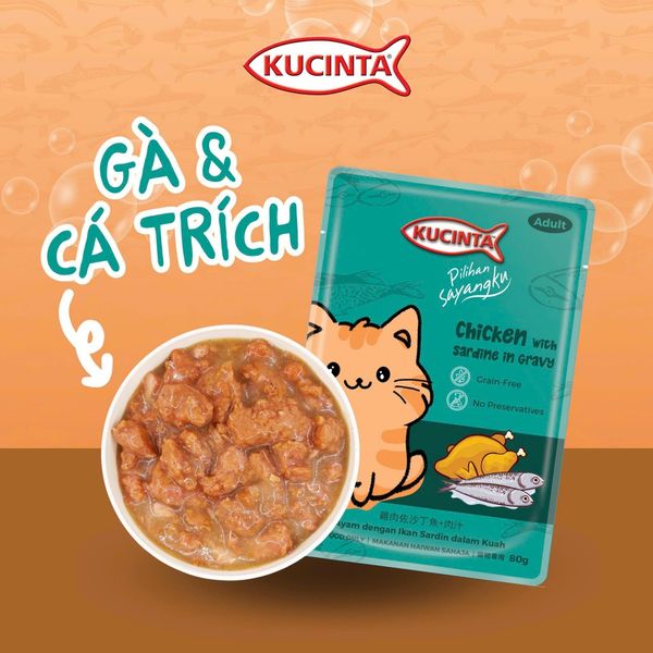 Pate Cho Mèo Kucinta Từ Thịt & Cá 80g