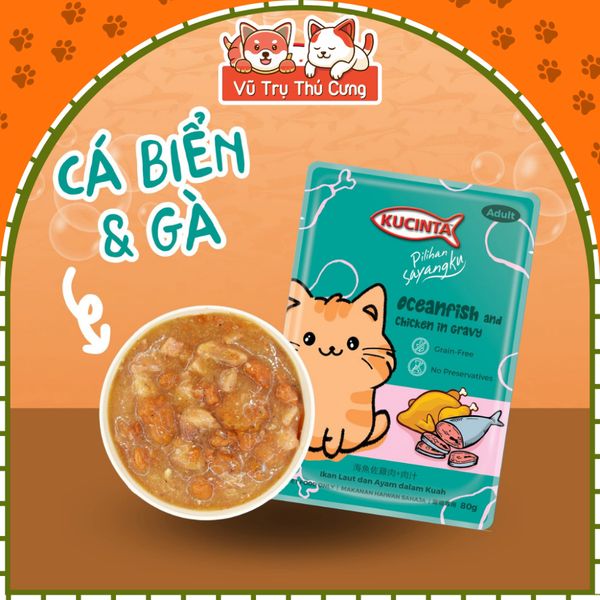 Pate Cho Mèo Kucinta Từ Thịt & Cá 80g