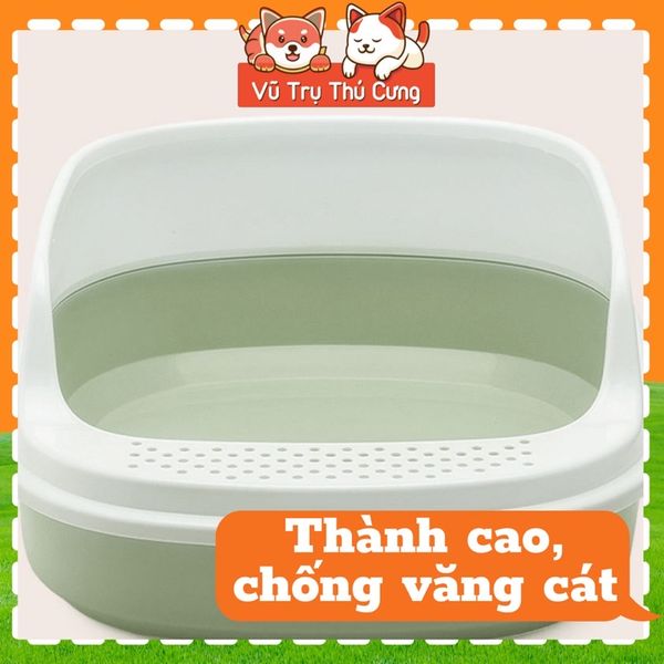 Khay đựng cát vệ sinh cho Mèo size lớn, chống văng cát, kèm xẻng xúc phân