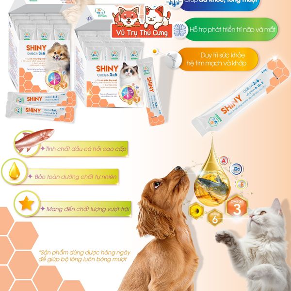 Dầu Cá Hồi Cho Chó Mèo Shiny Bossen Mượt Lông Da