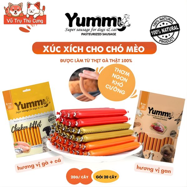 Xúc Xích Cho Chó Mèo Yummy (Túi 20 Cây)
