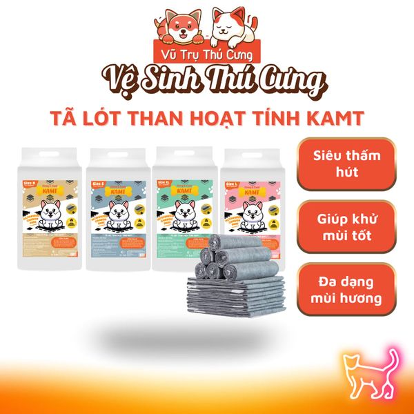 Tấm Lót Chuồng Cho Chó Mèo Chất Liệu Than Hoạt Tính Thấm Hút Tốt KAMT