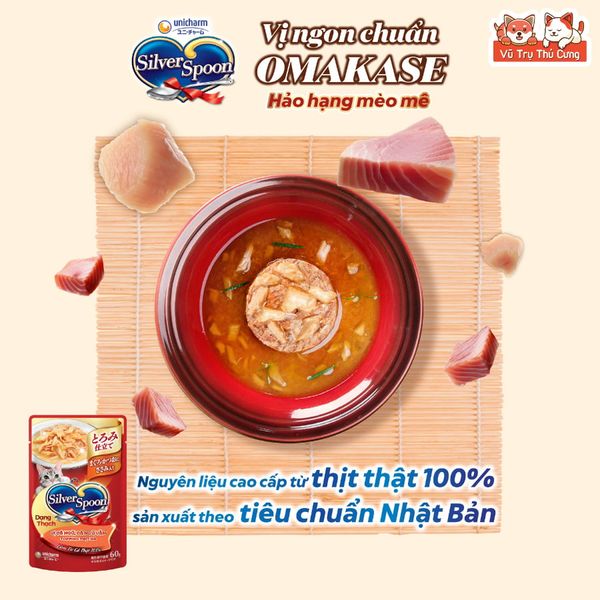 Pate Cho Mèo Silver Spoon Gói 60g Đa Dạng Hương Vị Xuất Xứ Thái Lan