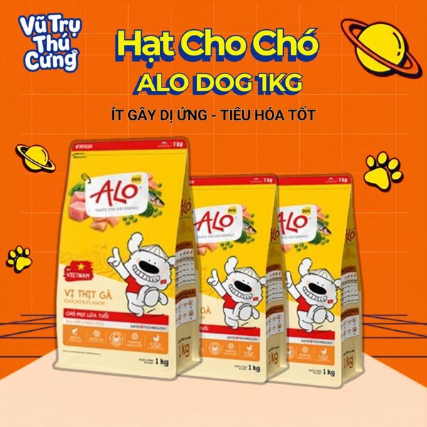 Hạt Cho Chó Alo Dog 1Kg Vị Thịt Gà, Dành Cho Chó Mọi Lứa Tuổi, Hỗ Trợ Da Bóng - Mượt Lông Da