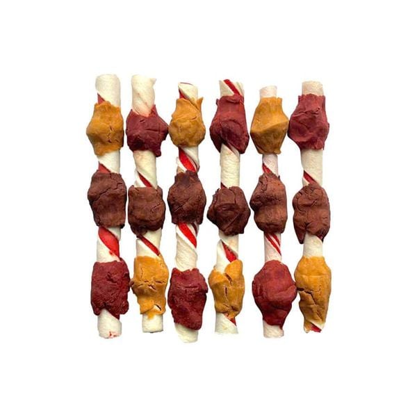 Snack Cho Chó Que Da Bò Cuốn Thịt Xiên 3 Vị DoggyMan (6 Xiên)