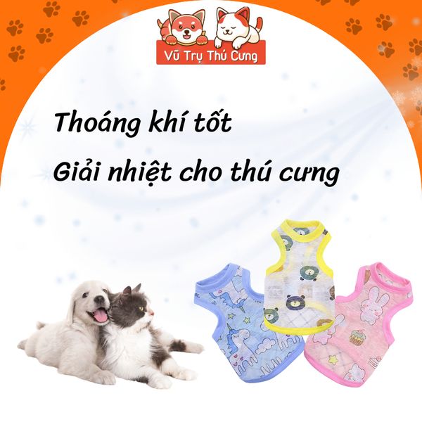 Áo Thun Mùa Hè Cho Chó Mèo Chất Liệu Mỏng Mát