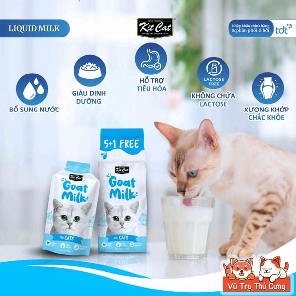 Sữa Cho Mèo KitCat Goat Milk Gói 50ml - Không Lactose