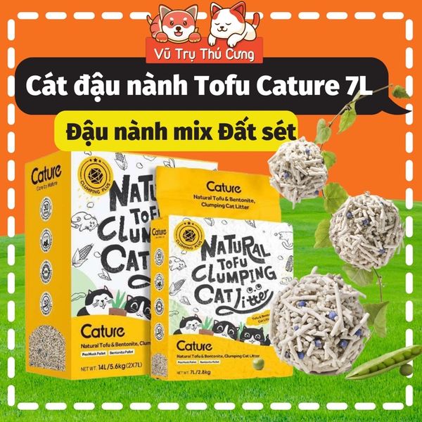 Cát Vệ Sinh Cho Mèo Tofu Cature Nguyên Liệu Đậu Nành Không Bụi, Khử Mùi Tốt