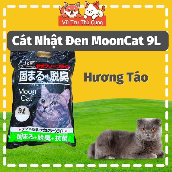 Cát Nhật Đen MoonCat 9L vệ sinh cho mèo, vón cục, khử mùi tốt