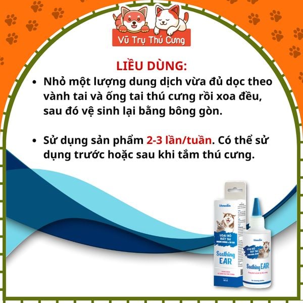 Dung Dịch Vệ Sinh Tai Cho Chó Mèo Vemedim 100ml2