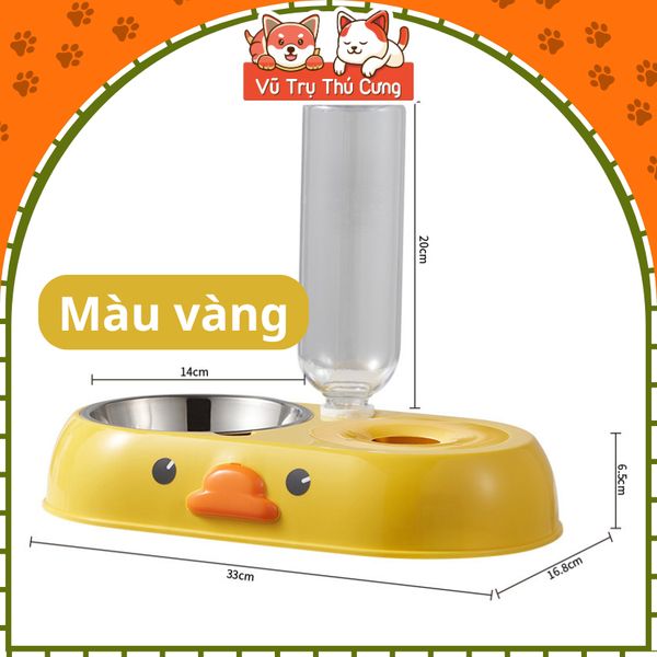 Bát Ăn Đôi Cho Chó Mèo Tự Động Kèm Bình Nước