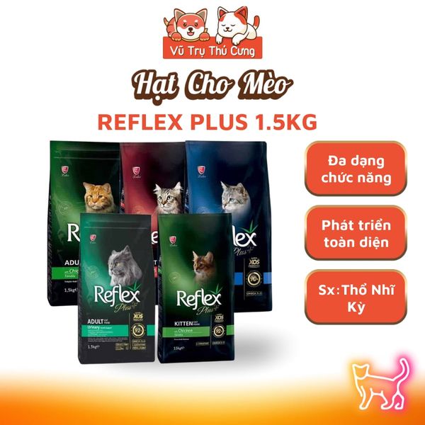 Thức ăn Hạt Reflex Plus cho Mèo 1,5Kg Nhập khẩu Châu Âu