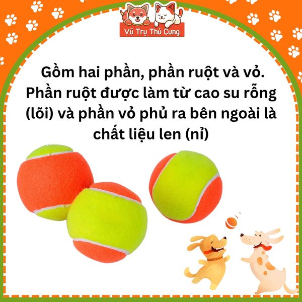 Đồ chơi cho Chó gặm hình bóng Tenis FOFOS (1 Banh Lẻ)