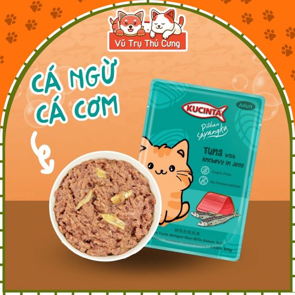 Pate Cho Mèo Kucinta Từ Thịt & Cá 80g