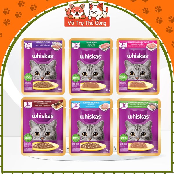 Pate Whiskas Cho Mèo Mọi Lứa Tuổi Giàu Dinh Dưỡng 80g