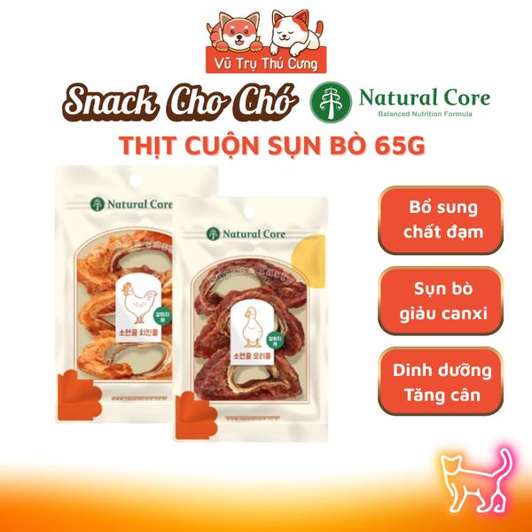 Snack Thịt Cuộn Sụn Bò Cho Chó Natural Core 65g