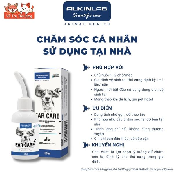 Dung Dịch Vệ Sinh Tai Cho Chó Mèo Alkin Ear Care 50ml