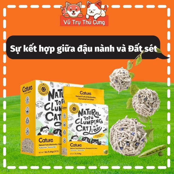 Cát đậu nành cho Mèo Tofu Cature 7L, không bụi, an toàn cho Mèo con