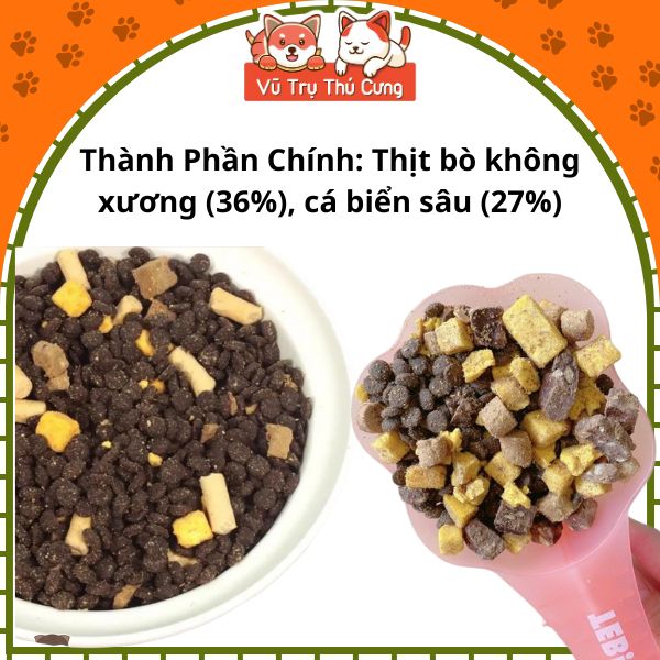 Thức Ăn Hạt Cho Mèo Mister Donut T1 & T2 Topping Thịt Sấy