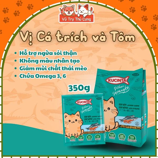 Thức Ăn Hạt Cho Mèo Kucinta Thái Lan 1Kg
