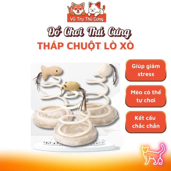 Đồ Chơi Chuột Lò Xo Cho Mèo Tương Tác