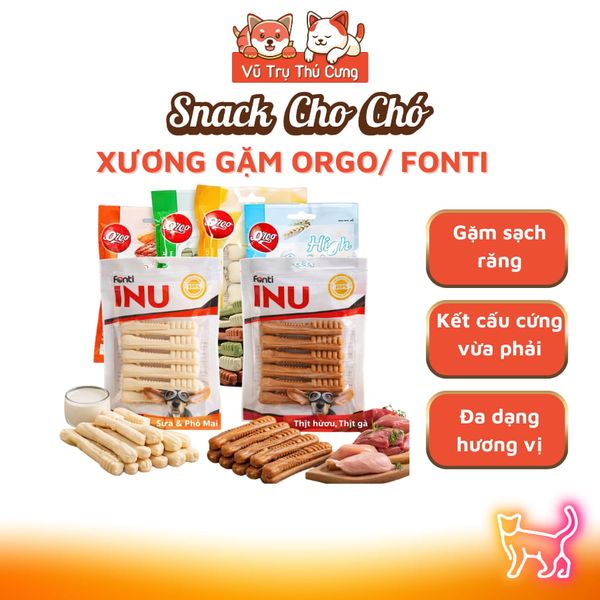 Bánh Xương Orgo/ Fonti Cho Chó Bổ Sung Canxi & Sạch Răng