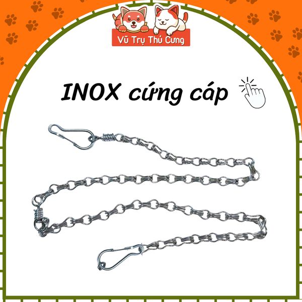 Dây Xích Inox 2 Móc Cho Thú Cưng Nhiều Size2