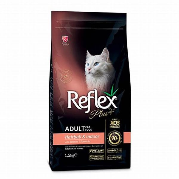 Hạt Reflex Plus hỗ trợ Tiêu búi lông Mèo Hairball Indoor 1,5Kg