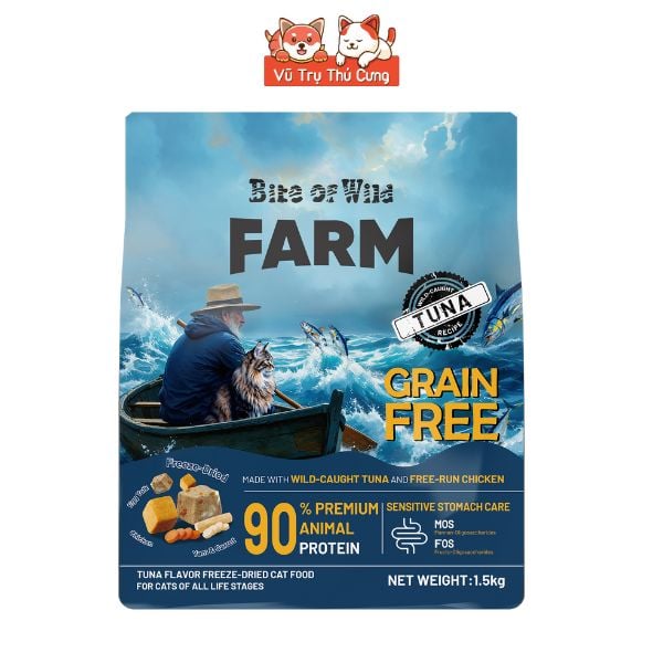 Thức Ăn Hạt Cho Mèo Bite Of Wild Farm Topping Cá Ngừ 1,5kg Hỗ Trợ Tiêu Hóa, Miễn Dịch, Sức Khỏe Toàn Diện2