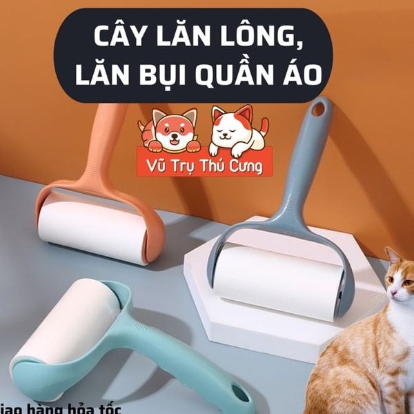 Cây Lăn Lông Chó Mèo, Lăn Bụi Quần Áo Tiện Lợi Size 16cm