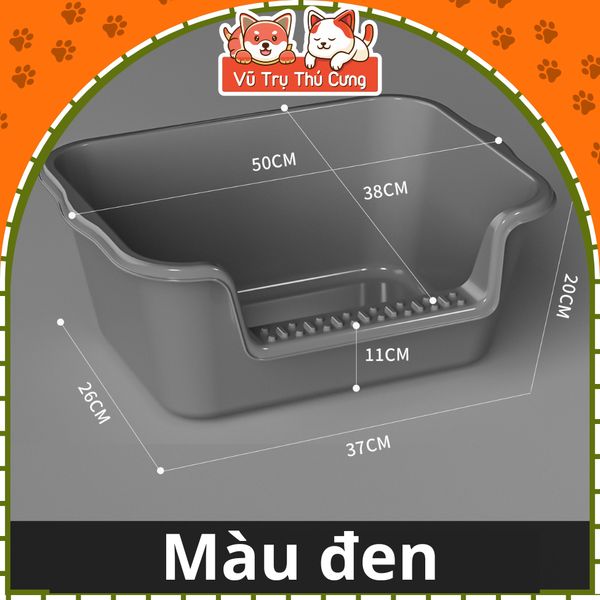 Khay Vệ Sinh Cho Mèo Có Thành Cao Chống Văng Cát (Đơn Sắc)2