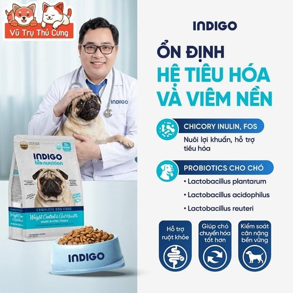 Thức Ăn Hạt Cho Chó Indigo Nhập Khẩu Hàn Quốc Túi 2kg - Hỗ Trợ Sức Khỏe Toàn Diện