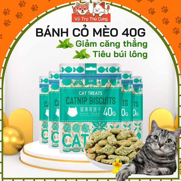 Bánh Cỏ Mèo Catnip MatchWell Tiêu Búi Lông & Giảm Hôi Miệng Cho Mèo 40g