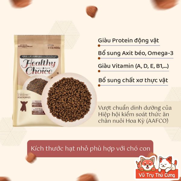 (1,5Kg) Hạt Cho Chó Healthy Choice Thương Hiệu Doggyman - Tặng 1 Bịch Xúc Xích
