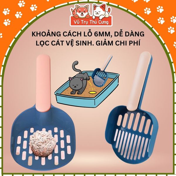 Xẻng xúc cát vệ sinh cho Mèo chất liệu nhựa đơn sắc