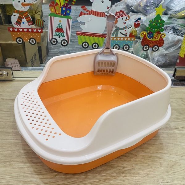 Khay đựng cát vệ sinh cho Mèo size lớn, chống văng cát, kèm xẻng xúc phân