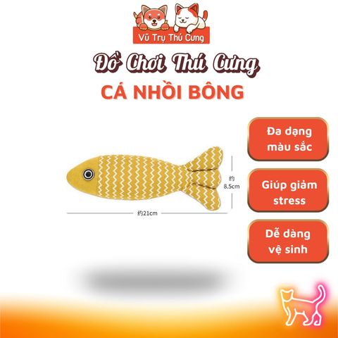 Đồ Chơi Nhồi Bông Cho Chó Mèo Gặm Hình Con Cá