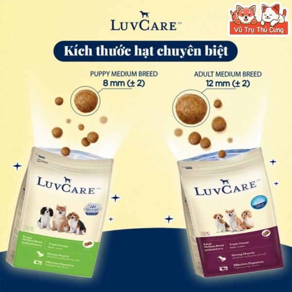 Hạt Cho Chó Luvcare 2Kg Hỗ Trợ Mượt Lông Da