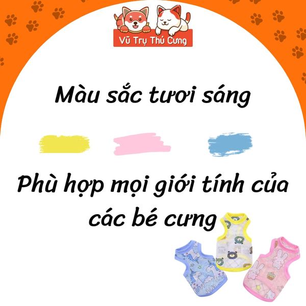 Áo Thun Mùa Hè Cho Chó Mèo Chất Liệu Mỏng Mát