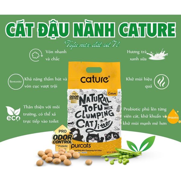 Cát Đậu Nành Tofu Cature / Catsme Cho Mèo Không Bụi, Vón Cục Hiệu Quả