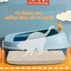 Khay cát vệ sinh cho mèo chống văng cát size lớn, tặng xẻng hốt phân (Họa tiết con Vịt)