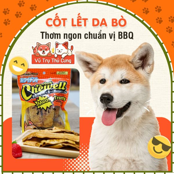 Snack Thưởng Cho Chó Thịt Cốt Lết Da Bò Doggyman Nhật Bản – Gói 10 Miếng