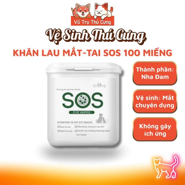 Khăn Ướt Lau Mắt Cho Thú Cưng SOS 100 miếng