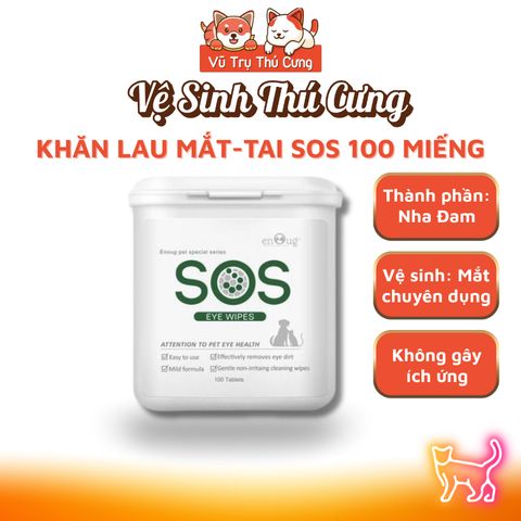 Khăn Ướt Lau Mắt Cho Thú Cưng SOS 100 miếng