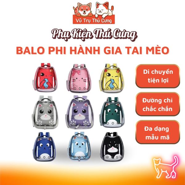 Balo Phi Hành Gia Cho Chó Mèo Nhiều Màu Sắc, Chất Liệu Thoáng Khí