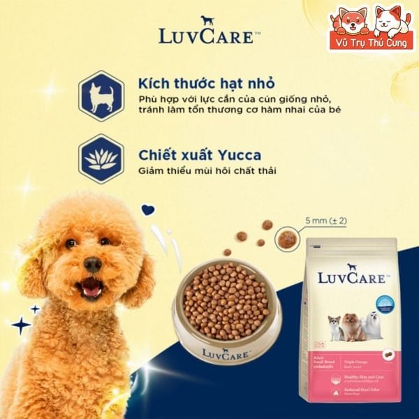 Hạt Cho Chó Luvcare 2Kg Hỗ Trợ Mượt Lông Da