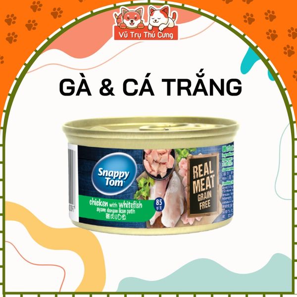 Pate Snappy Tom Cho Mèo Nhiều Dinh Dưỡng Lon 85g