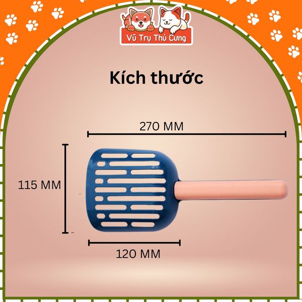 Xẻng xúc cát vệ sinh cho Mèo chất liệu nhựa đơn sắc
