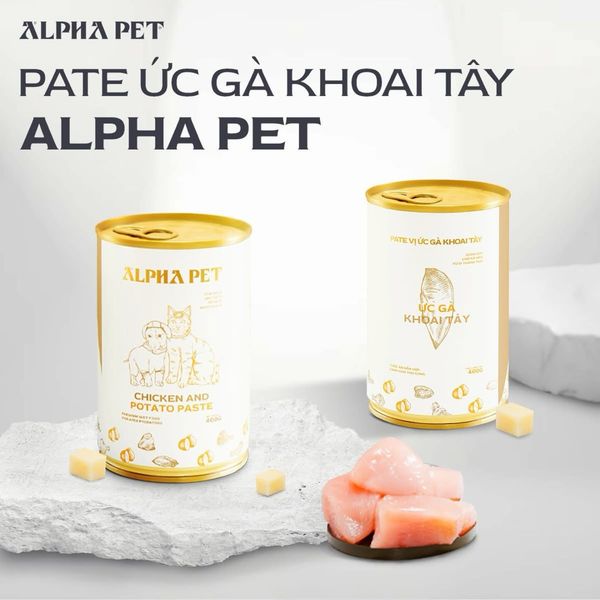 Pate Cho Chó Mèo Alpha Pet Từ Thịt và Rau Củ 400g